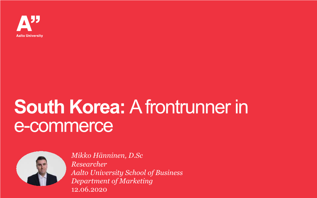 South Korea: a Frontrunner in E-Commerce