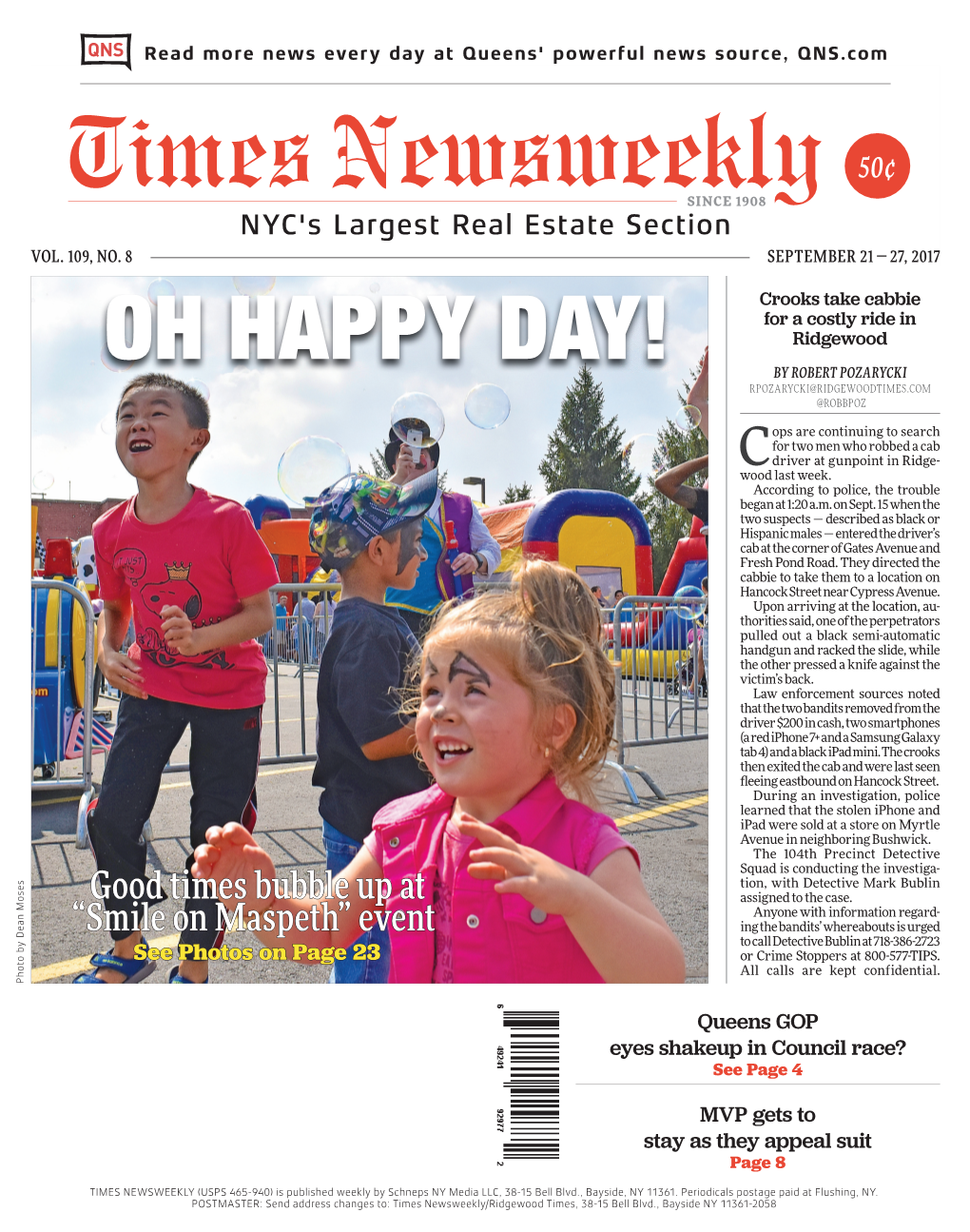 Oh Happy Day! by Robert Pozarycki Rpozarycki@Ridgewoodtimes.Com @Robbpoz