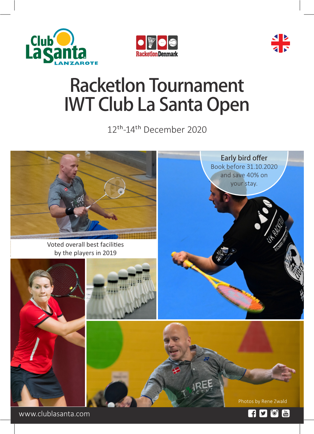 Racketlon Tournament IWT Club La Santa Open 12Th-14Th December 2020