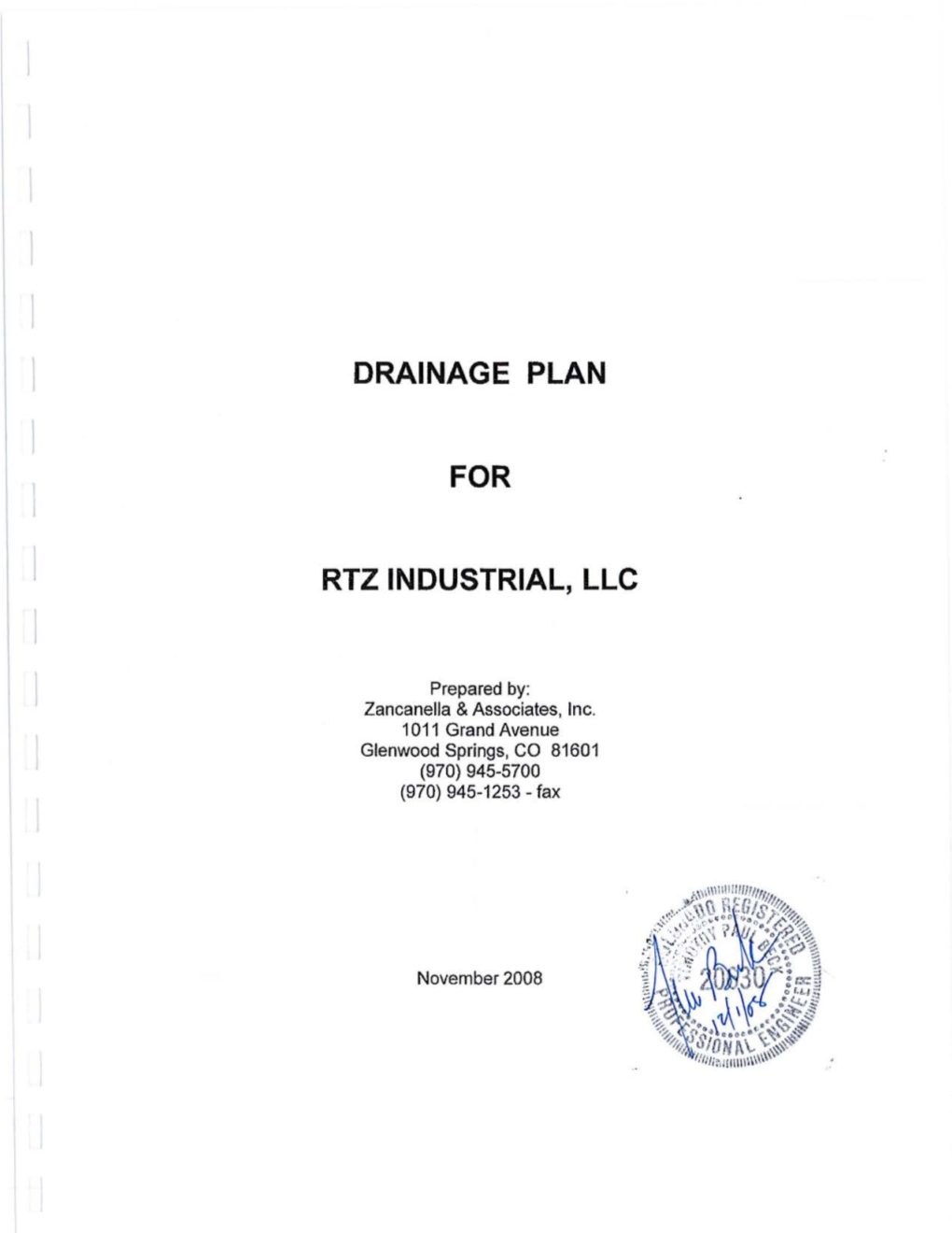 Drainage Plan for Rtz Industrial
