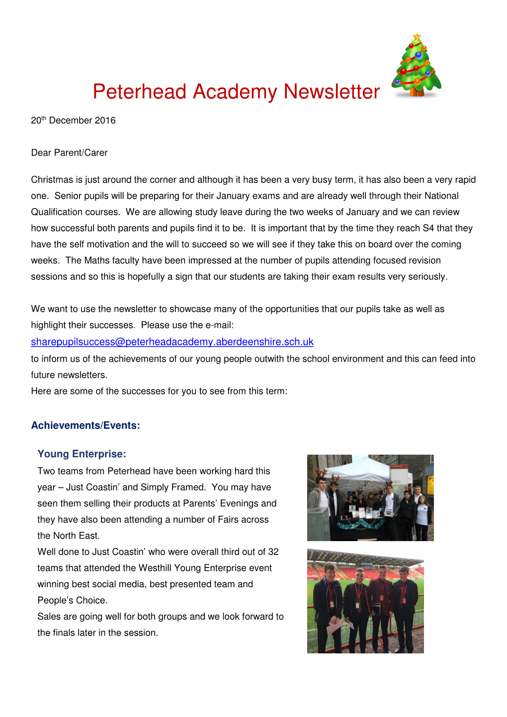 Peterhead Academy Newsletter