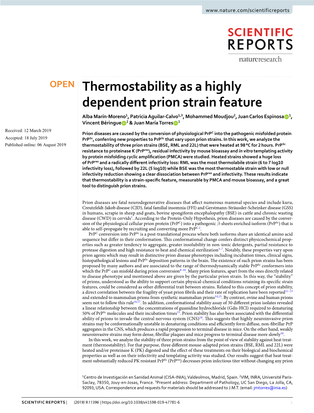Thermostability As a Highly Dependent Prion Strain Feature