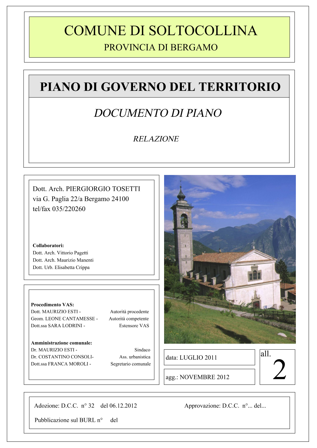 Relazione Dott. Arch. Piergiorgio Tosetti