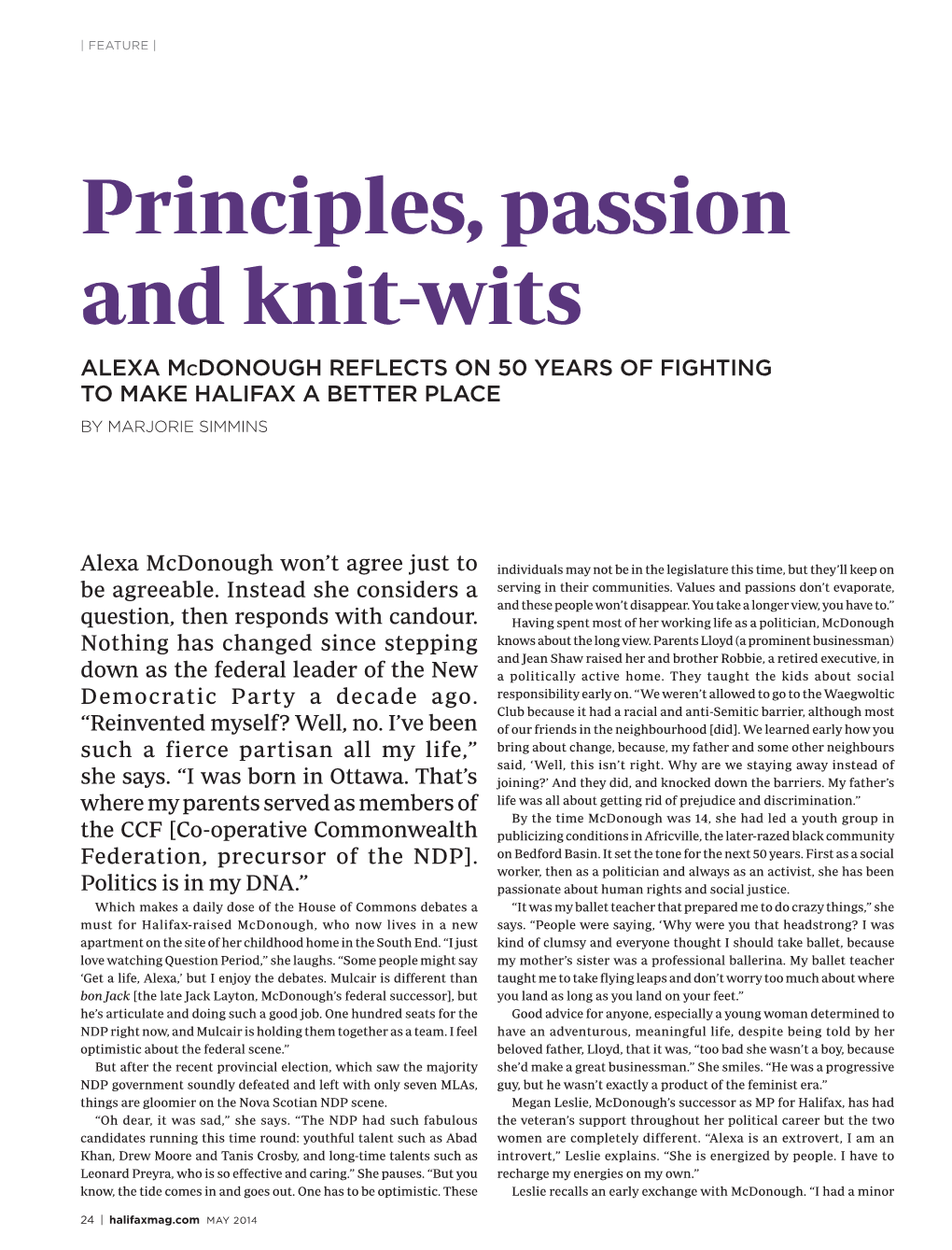 Principles, Passion and Knit-Wits – Halifax Magazine