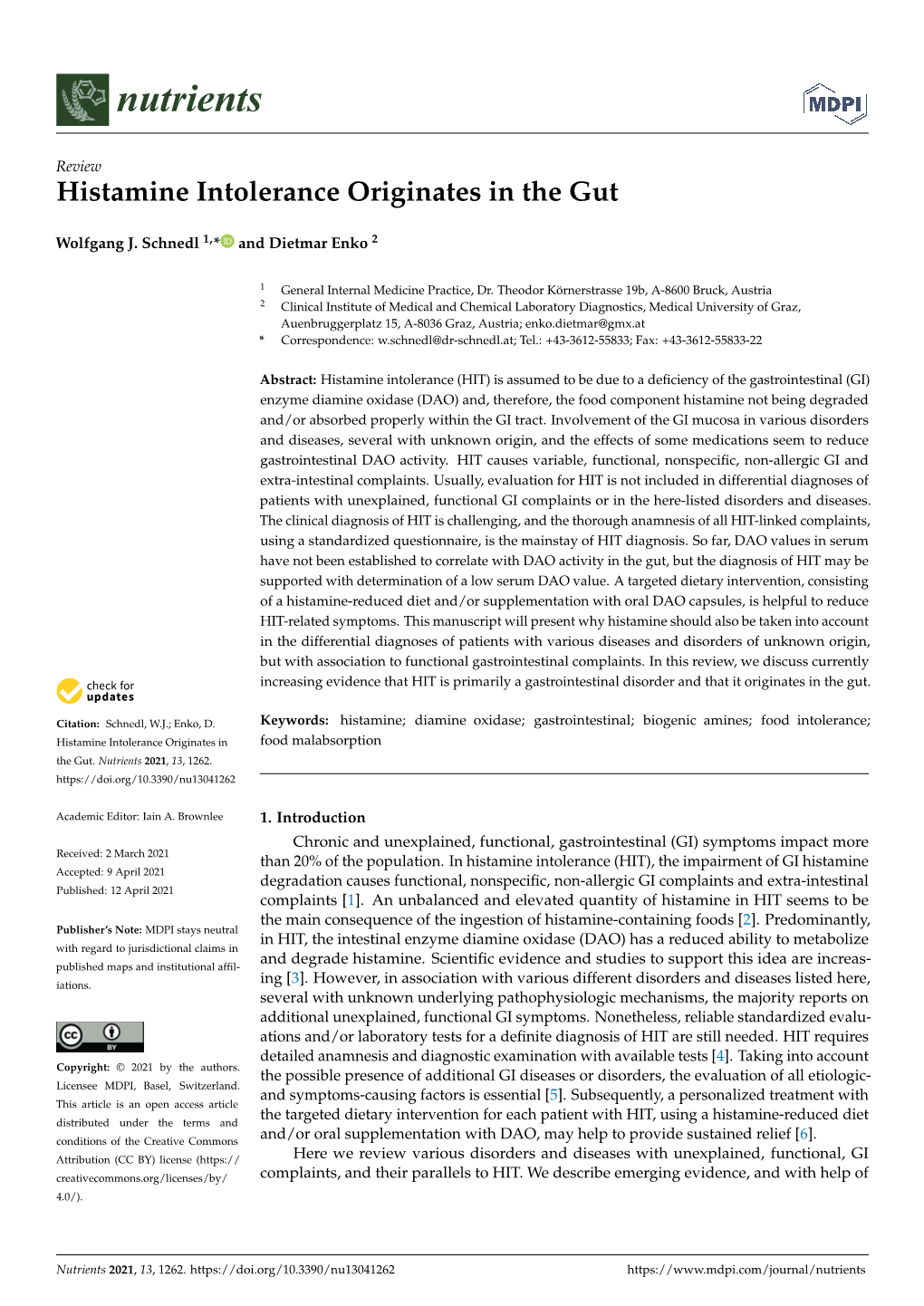 Histamine Intolerance Originates in the Gut