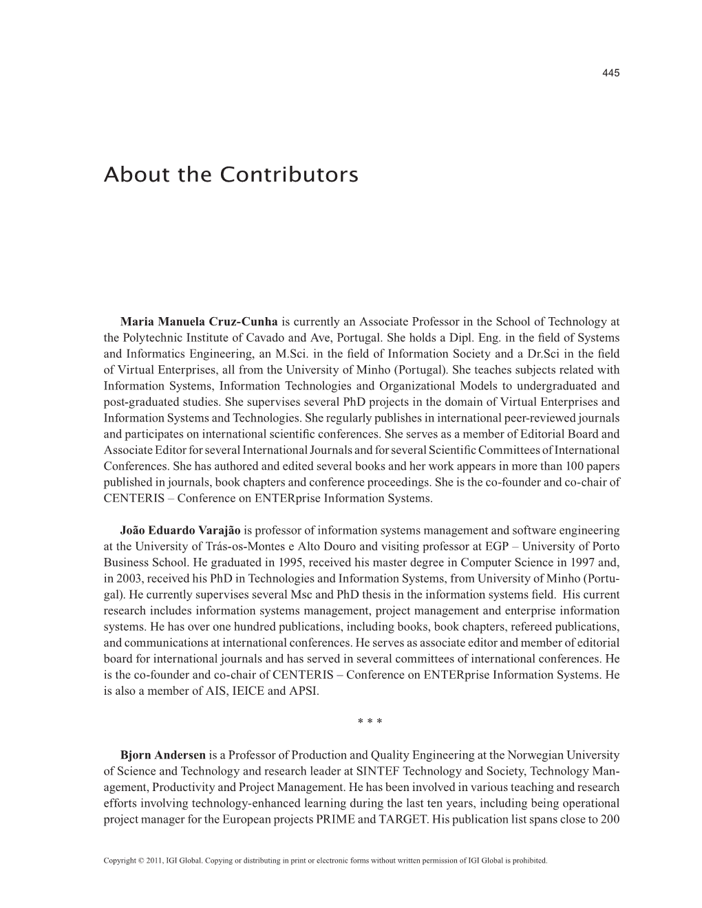 About the Contributors