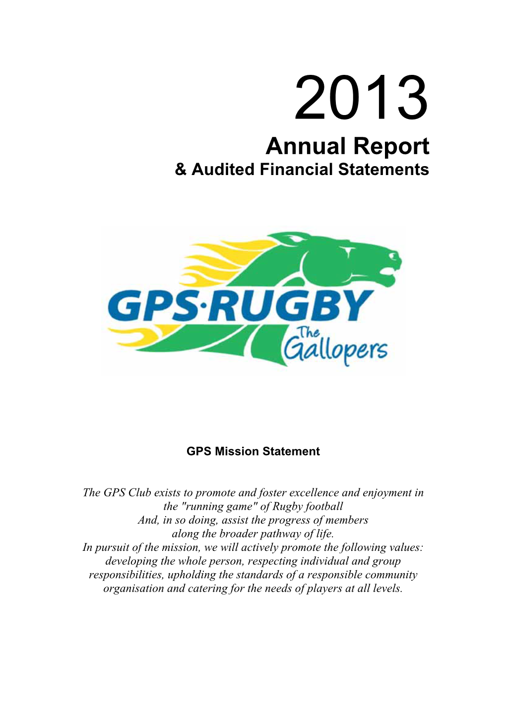 2013 Annual Report & Audited Financial Statements