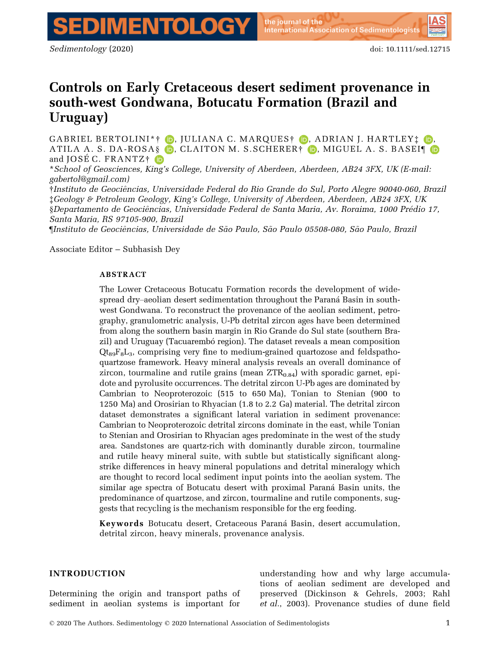 Controls on Early Cretaceous Desert Sediment Provenance in South‐West