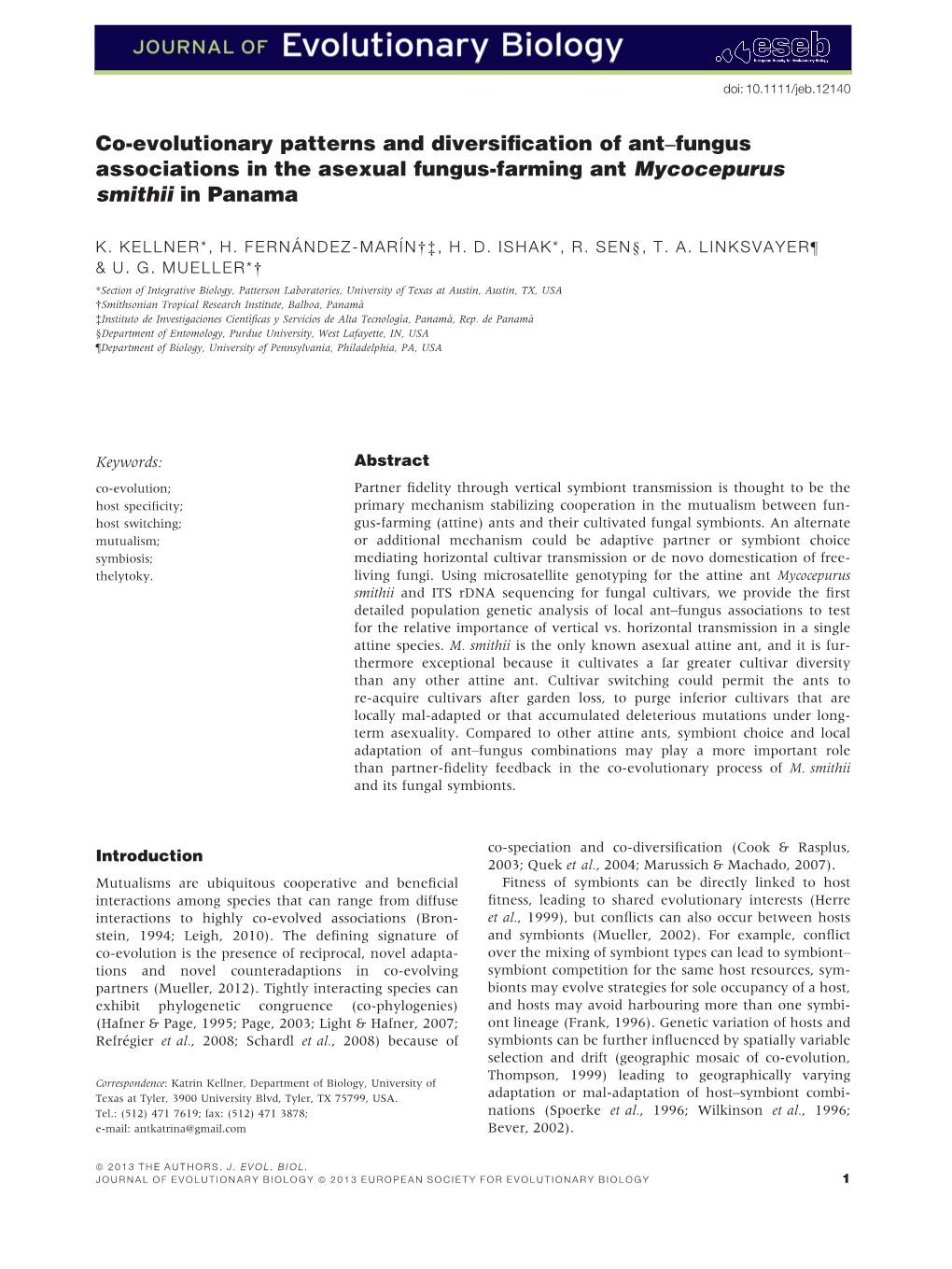 Co-Evolutionary Patterns and Diversification of Ant–Fungus