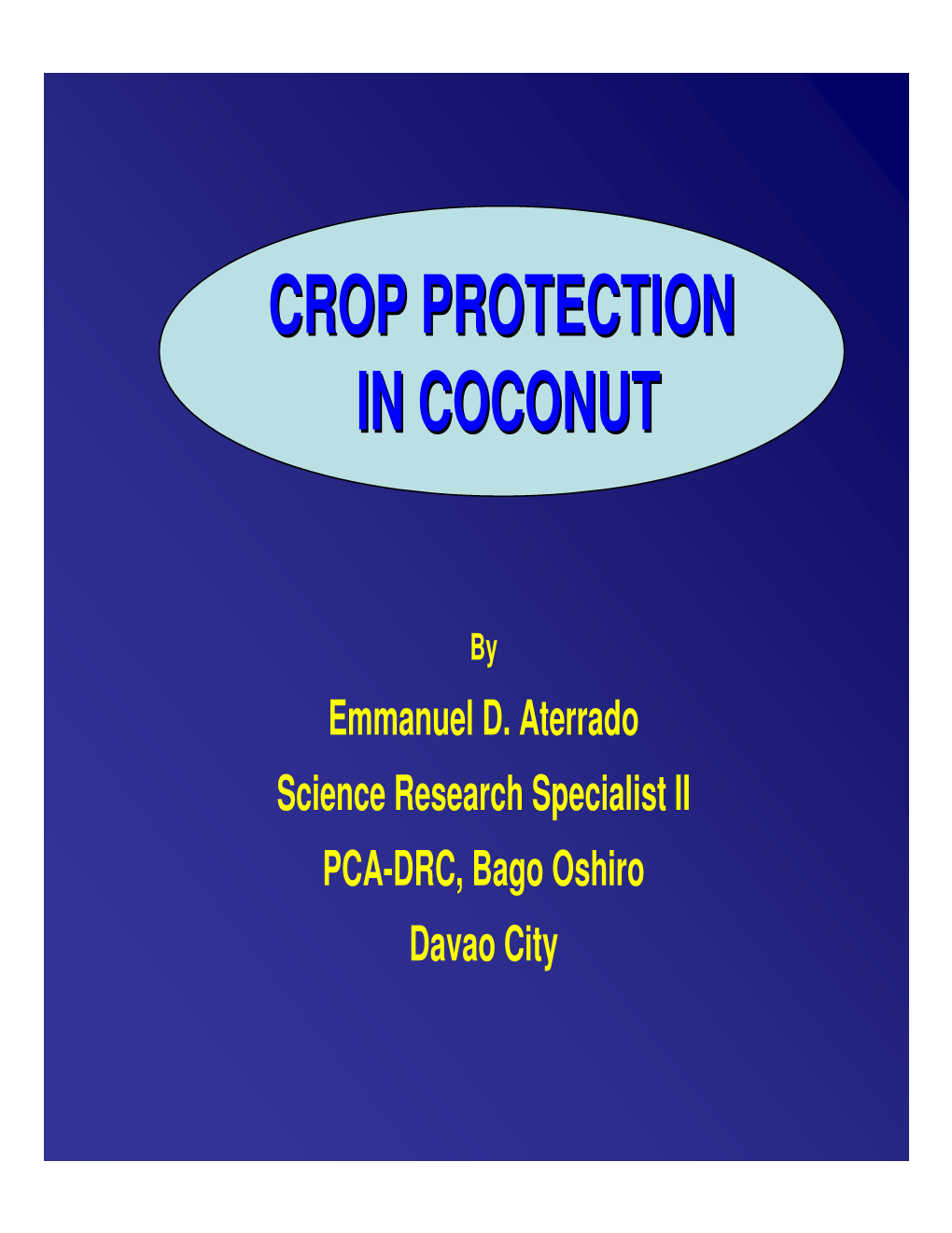 Crop Protection in Coconut