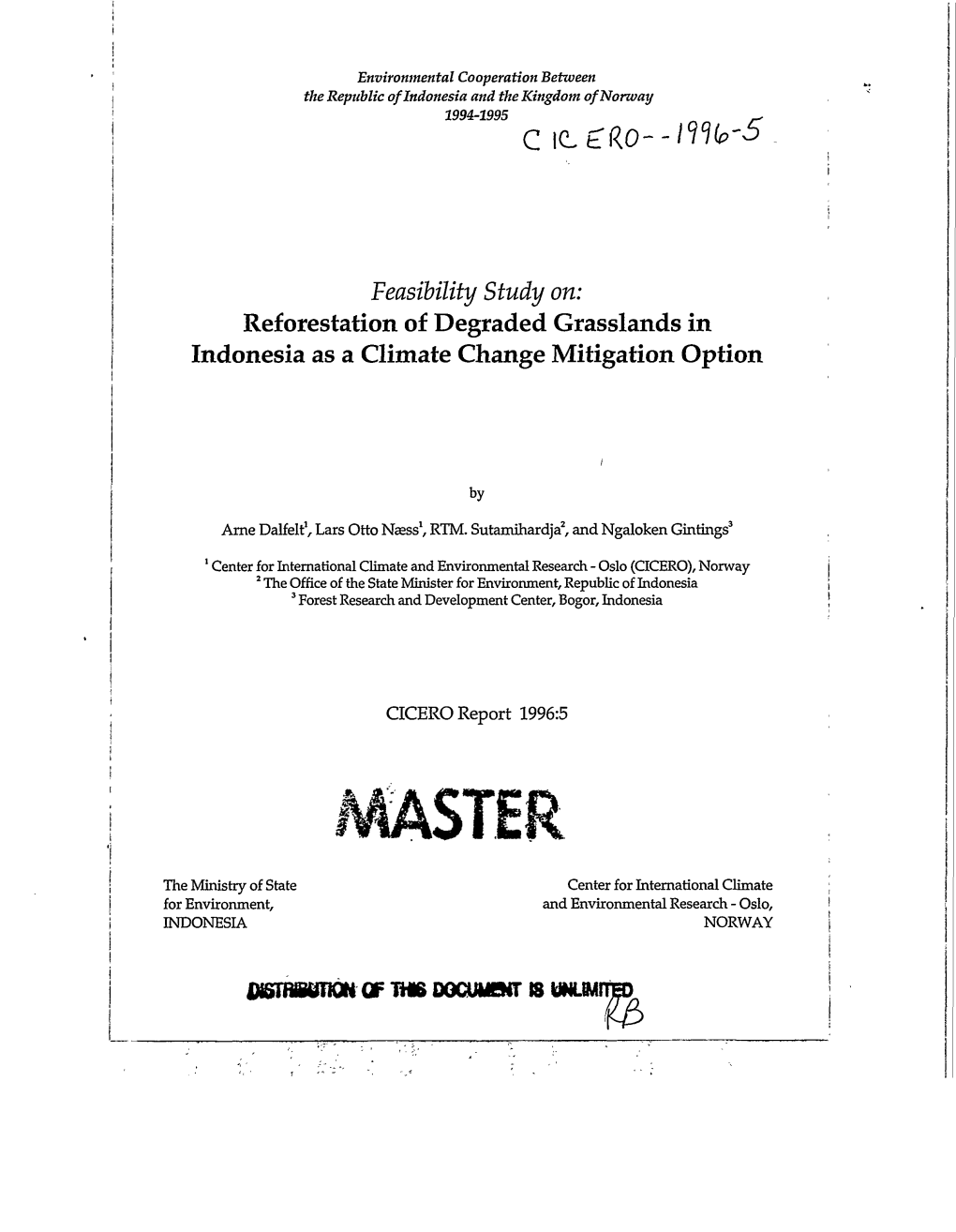 Reforestation of Degraded Grasslands in Indonesia As a Climate Change Mitigation Option