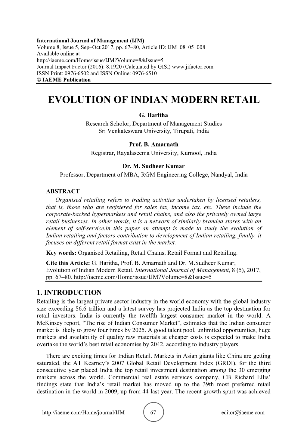 Evolution of Indian Modern Retail