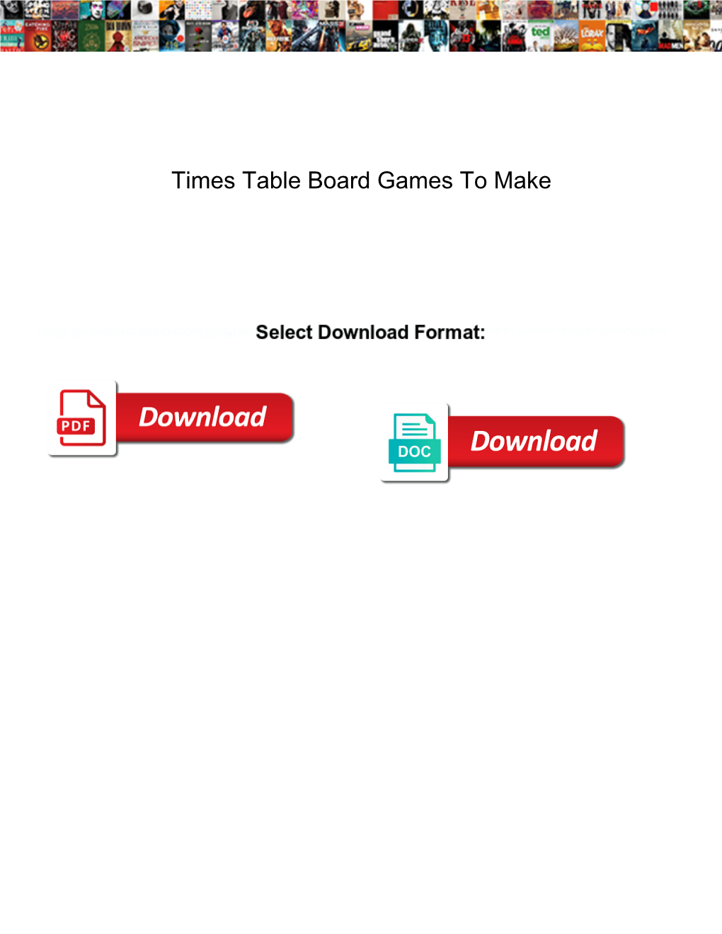 Times Table Board Games to Make