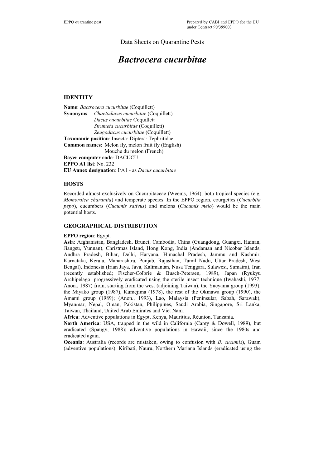 Data Sheets on Quarantine Pests