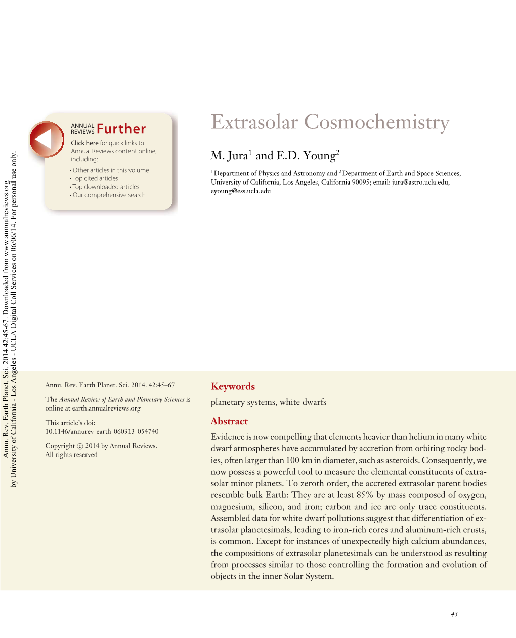 Extrasolar Cosmochemistry