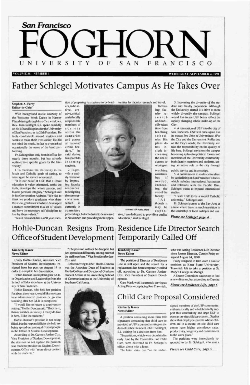 Father Schlegel Motivates Campus As He Takes Over