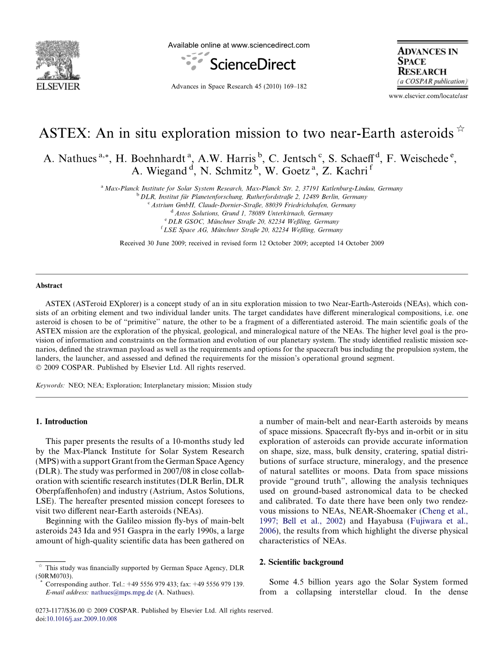 ASTEX: an in Situ Exploration Mission to Two Near-Earth Asteroids Q