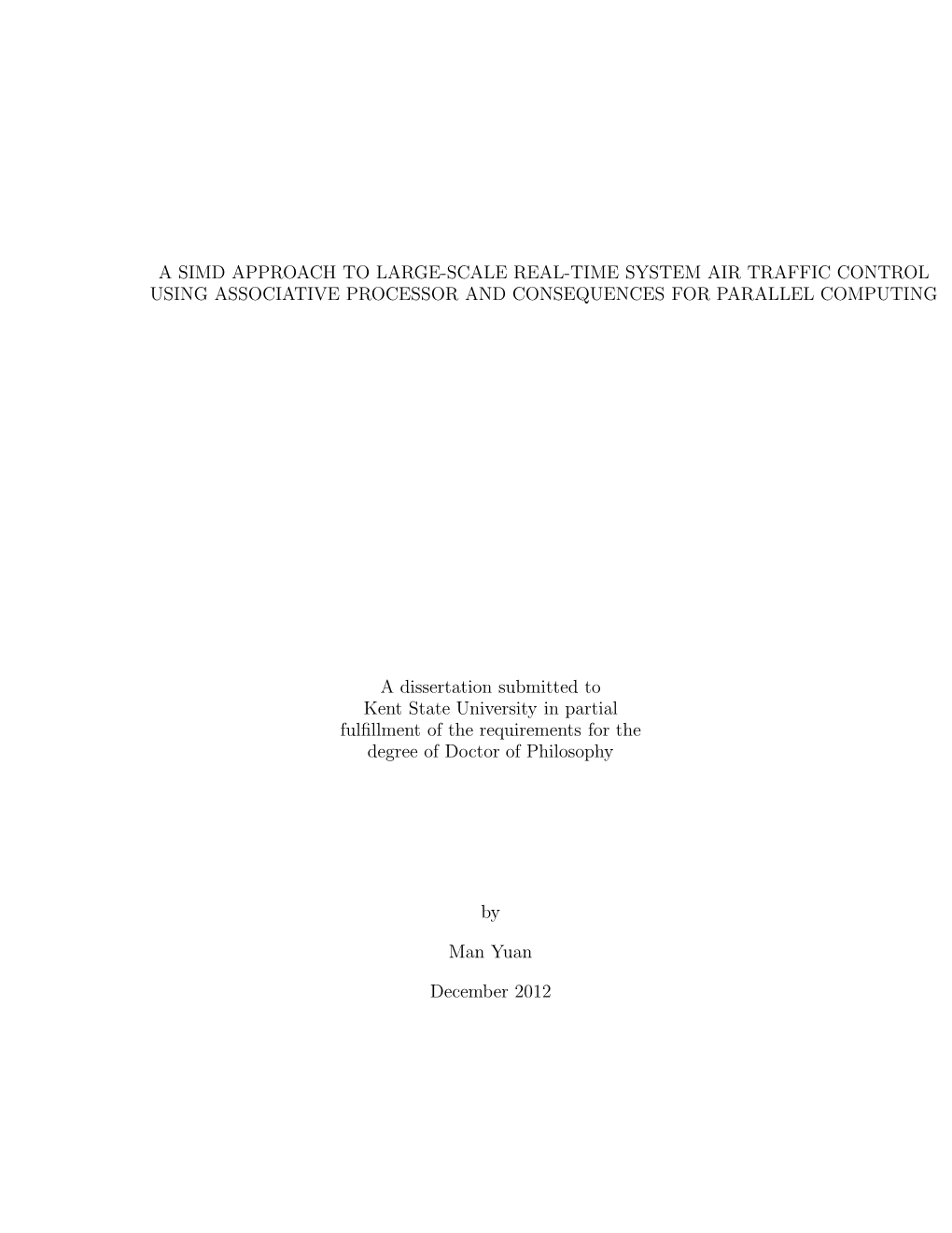 A Simd Approach to Large-Scale Real-Time System Air Traffic Control Using Associative Processor and Consequences for Parallel Computing