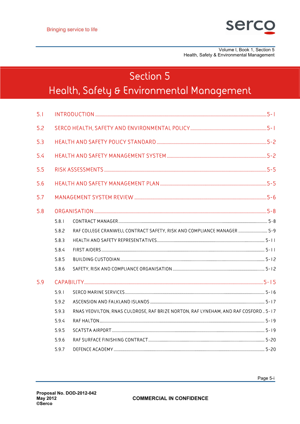 Section 5 Health, Safety & Environmental Management