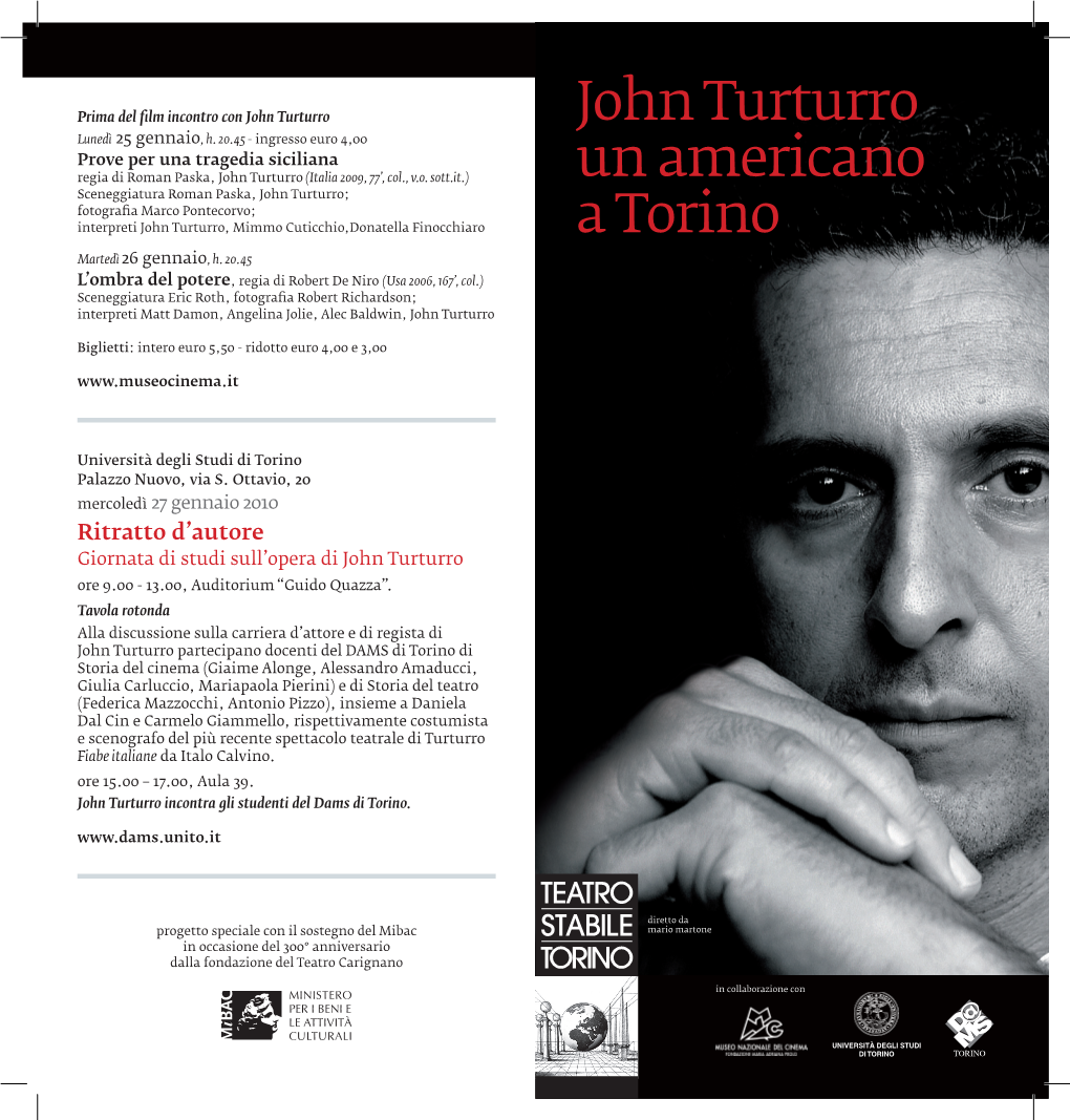 John Turturro Un Americano a Torino