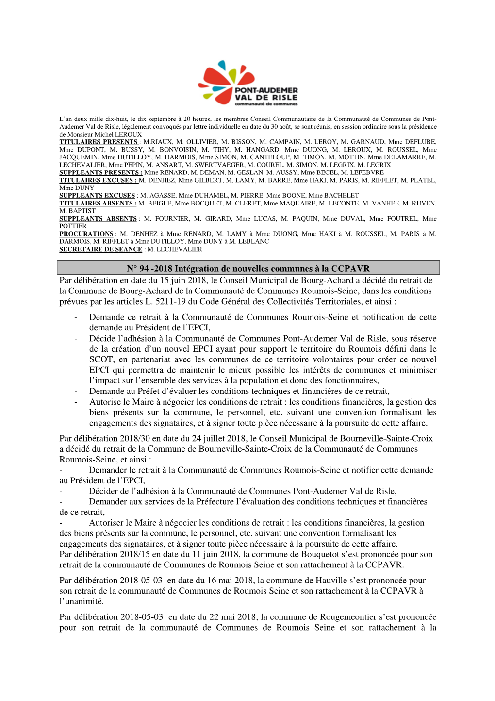 Conseil Communautaire