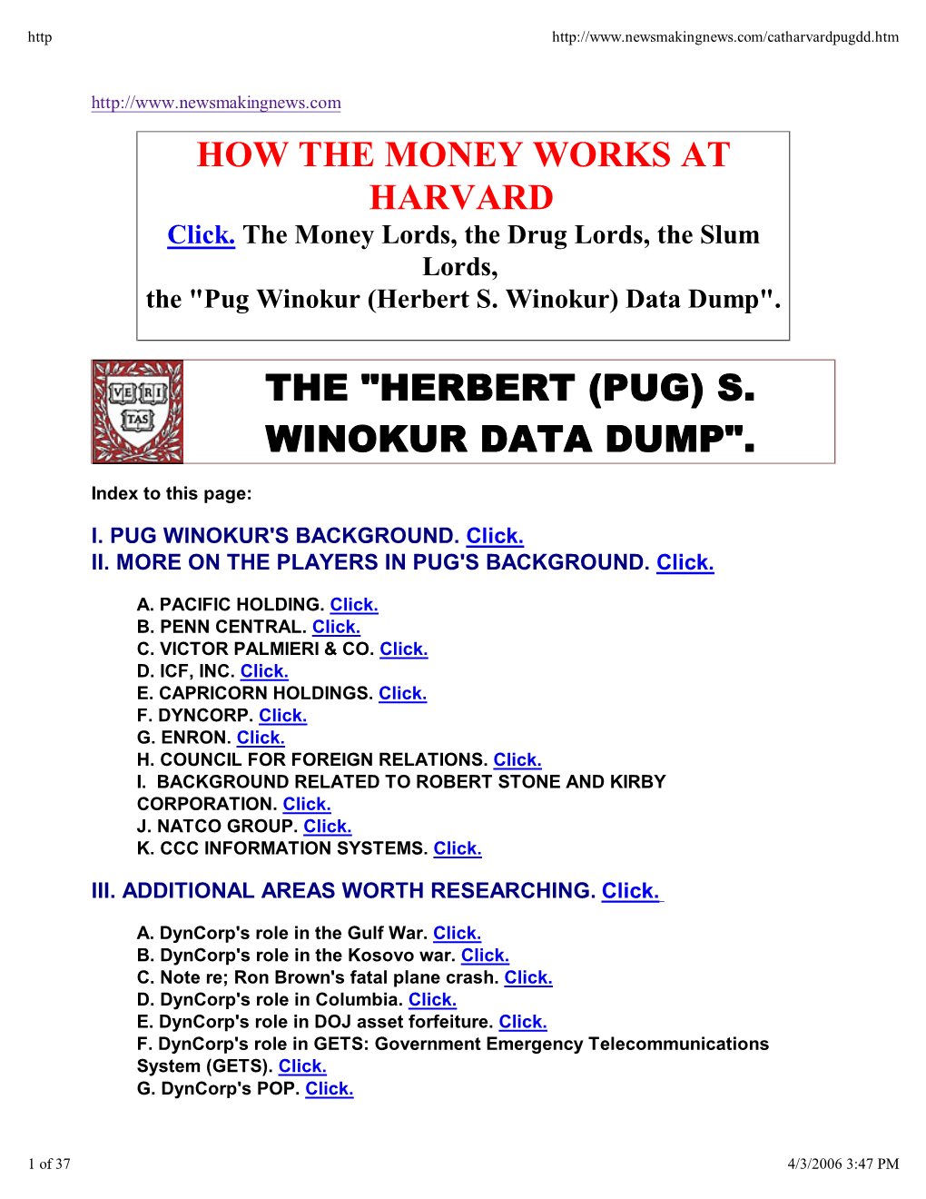 "Herbert (Pug) S. Winokur Data Dump"
