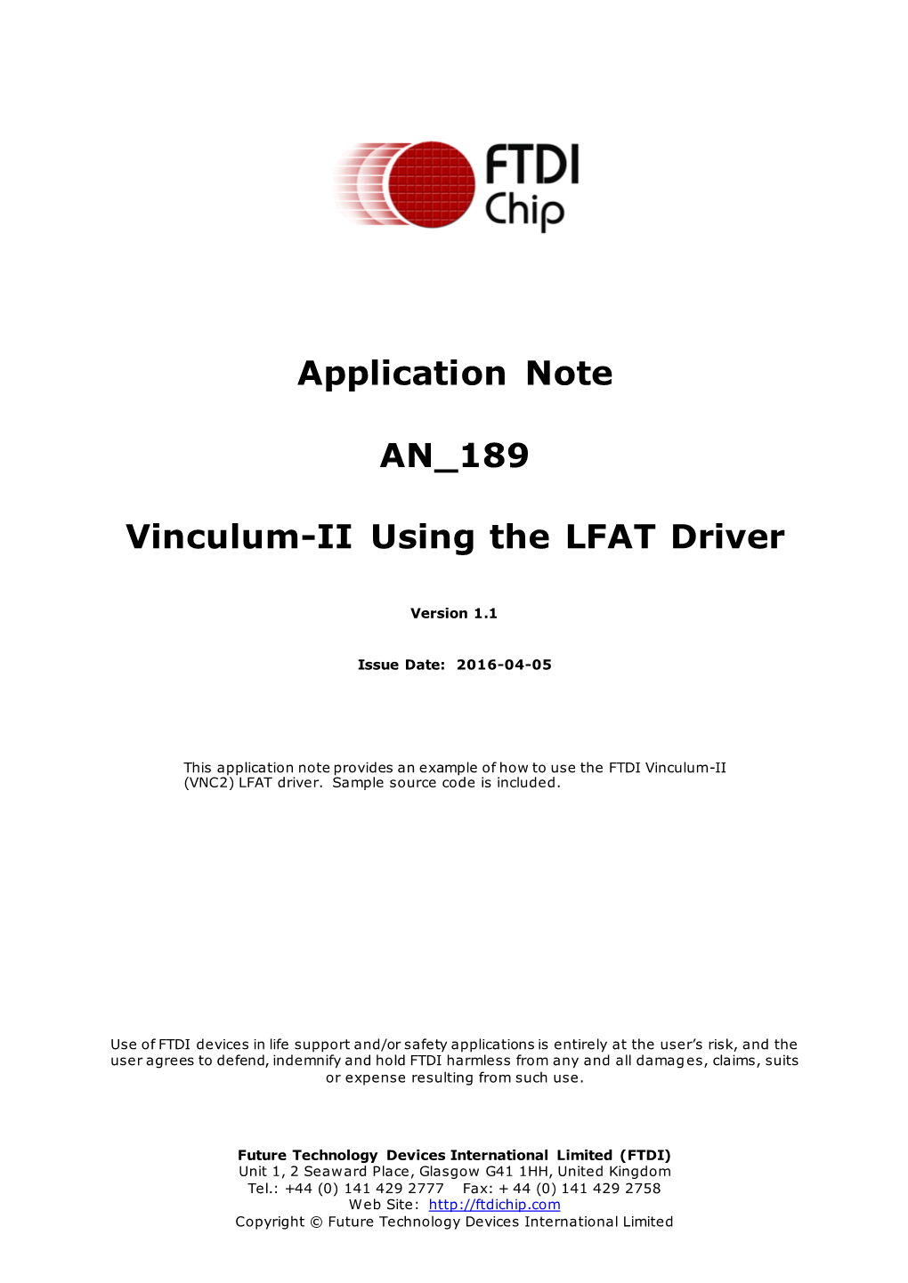 Vinculum-II Using the LFAT Driver