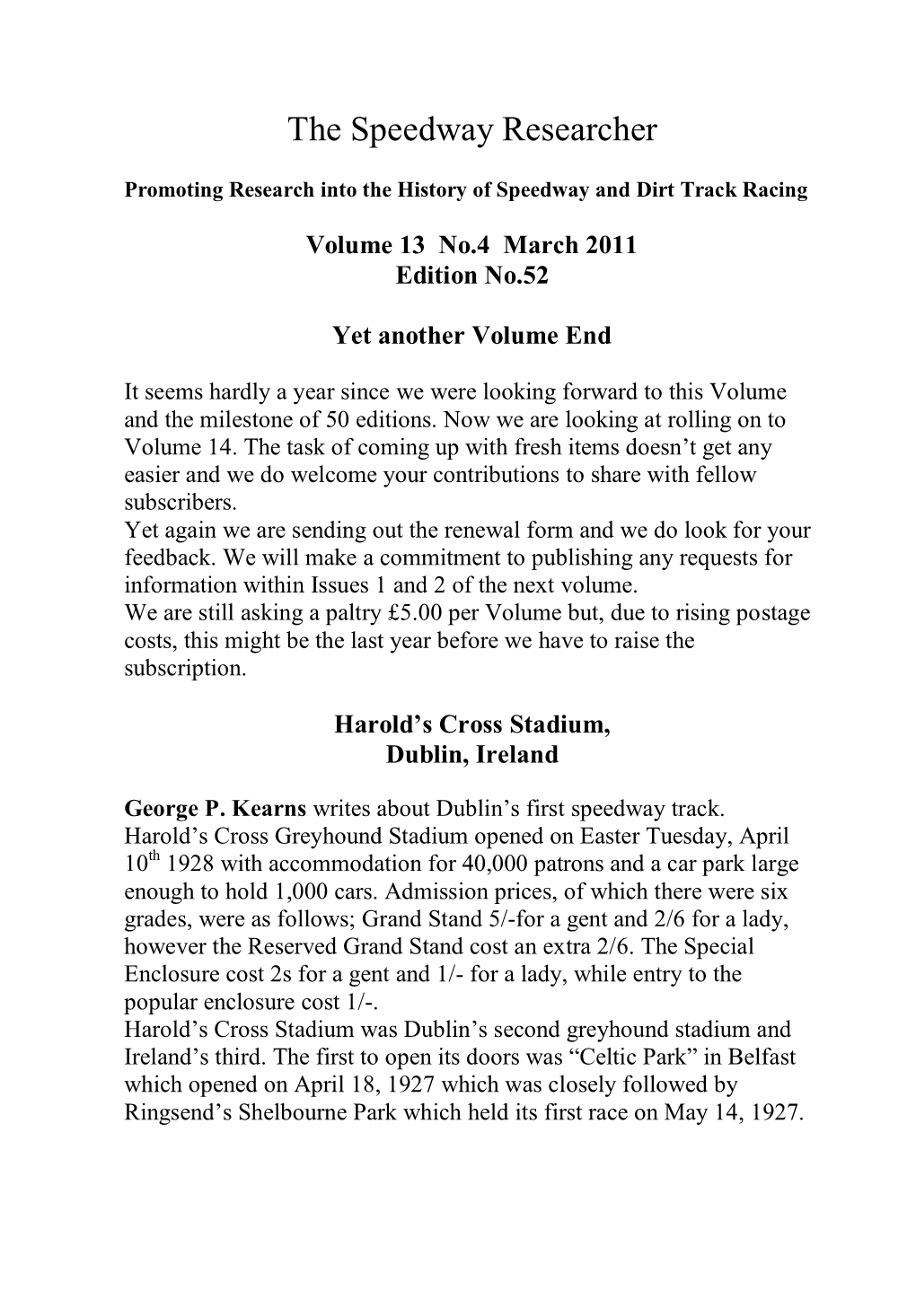 Volume 13 No.4 March 2011 Edition No.52