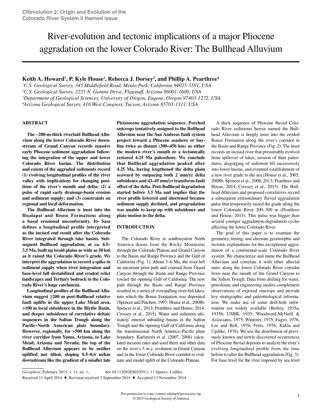 River-Evolution and Tectonic Implications of a Major Pliocene Aggradation on the Lower Colorado River: the Bullhead Alluvium