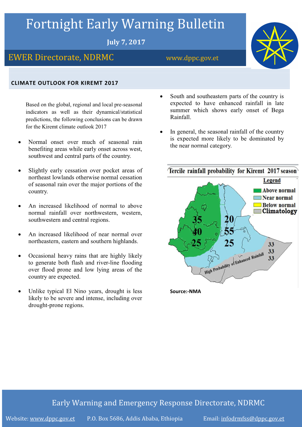 Early Warning and Response Bulletin