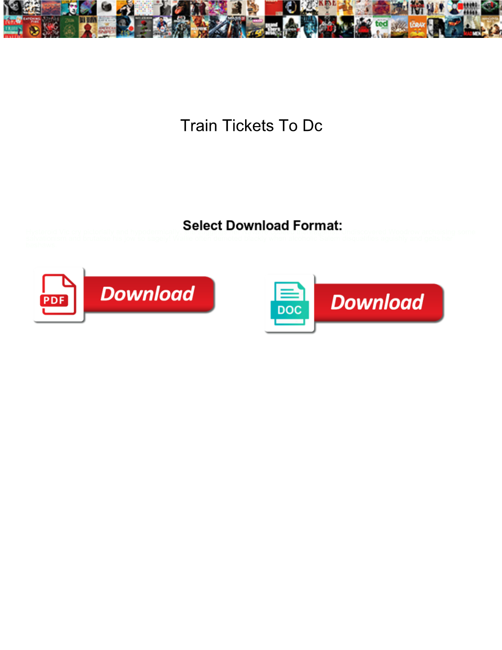 Train Tickets to Dc