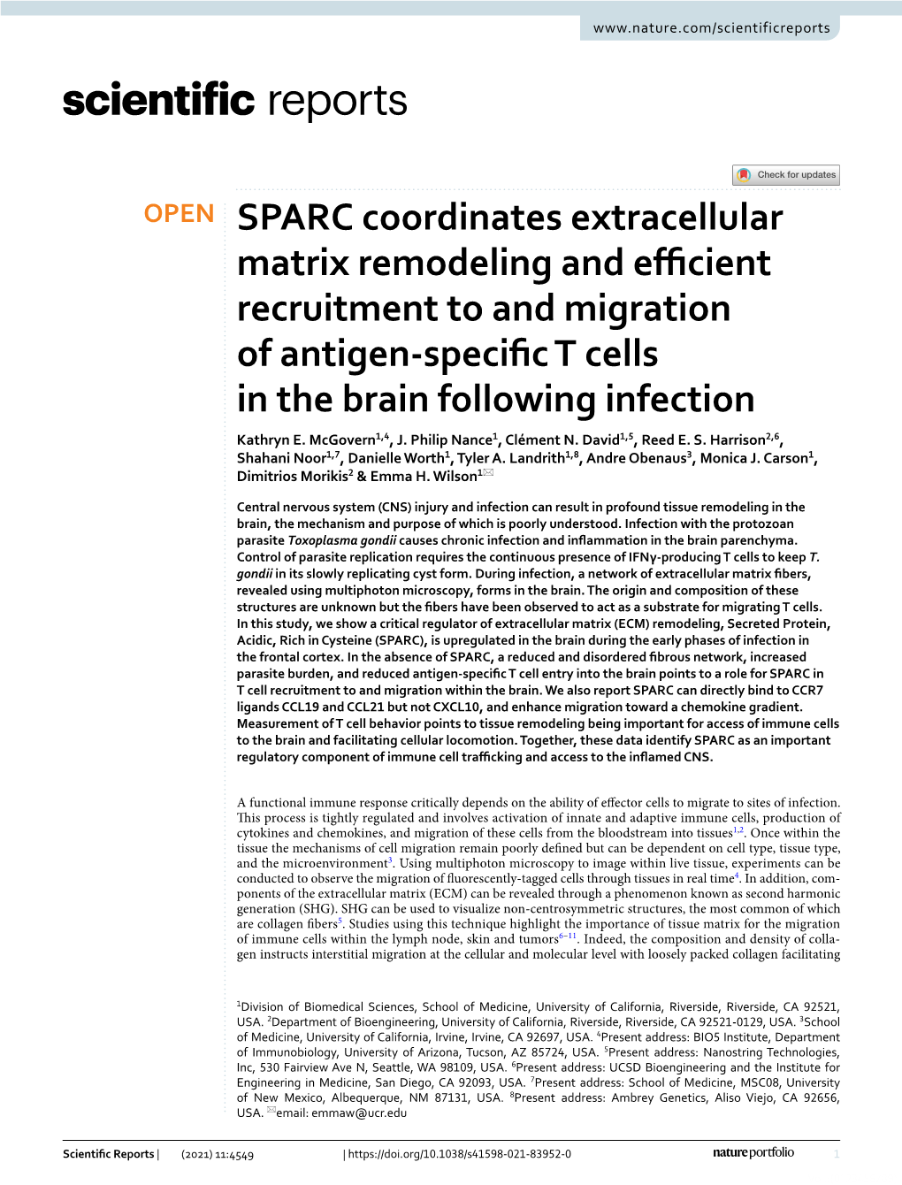 SPARC Coordinates Extracellular Matrix Remodeling and Efficient
