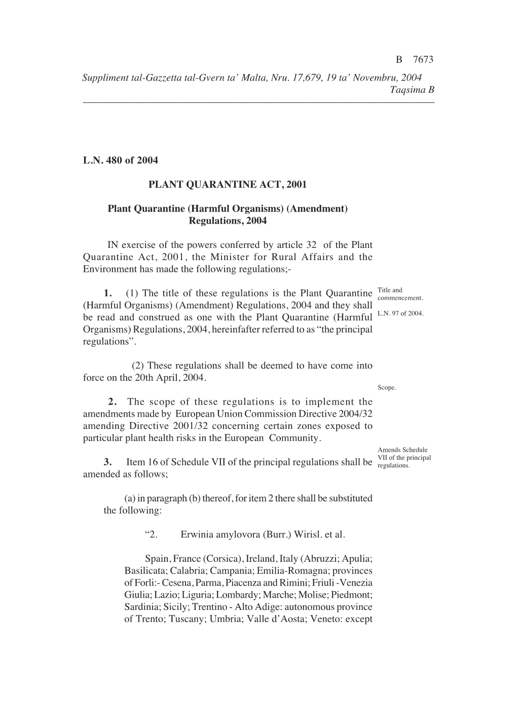 Plant Quarantine Act, 2001