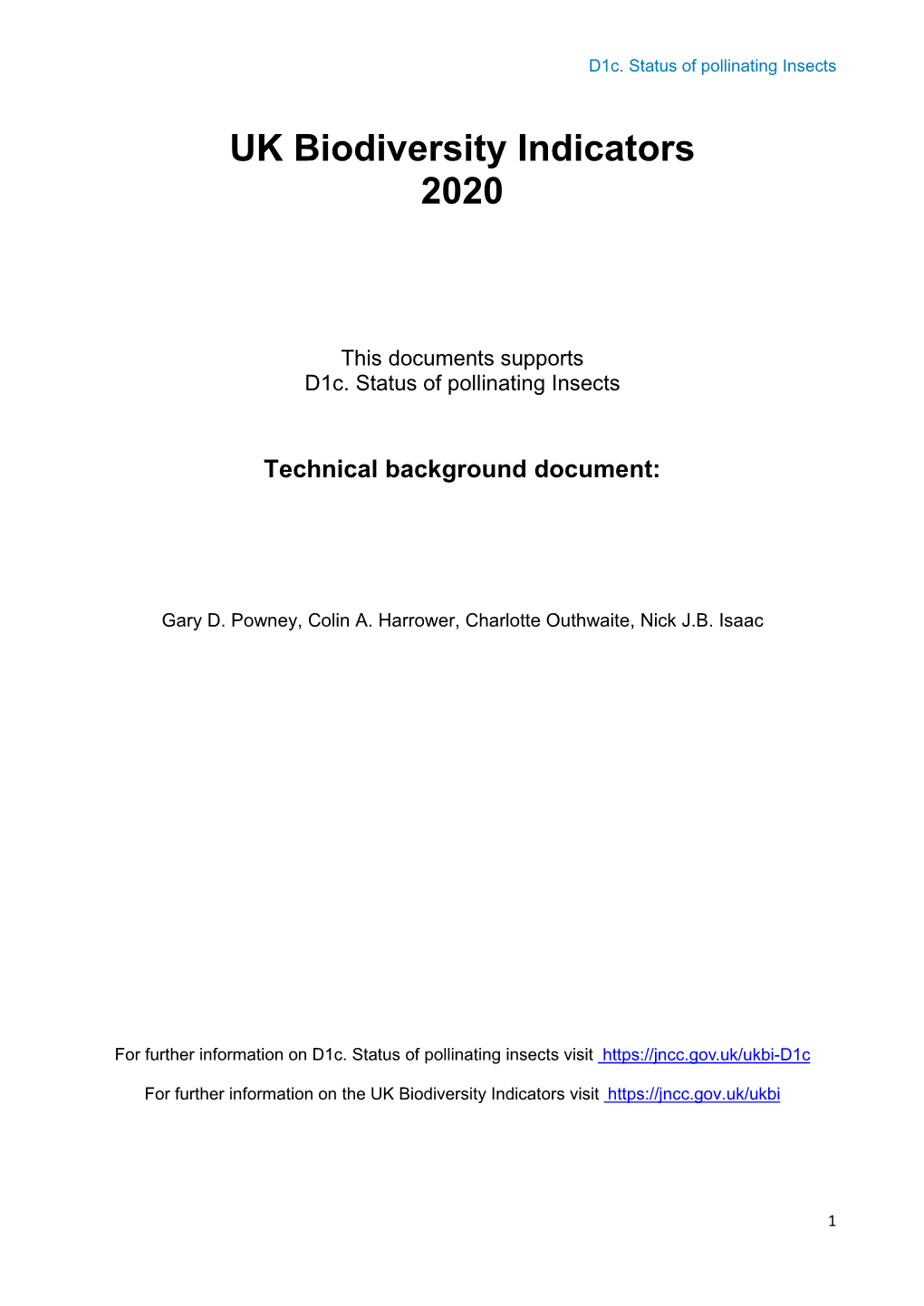 D1c. Status of Pollinating Insects