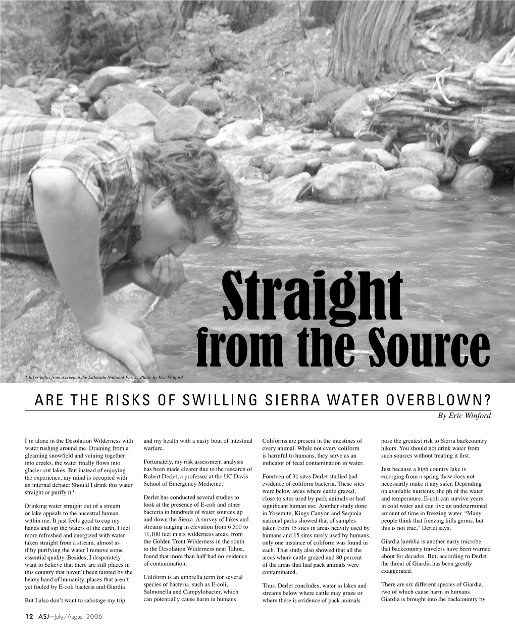 ARE the RISKS of SWILLING SIERRA WATER OVERBLOWN? by Eric Winford