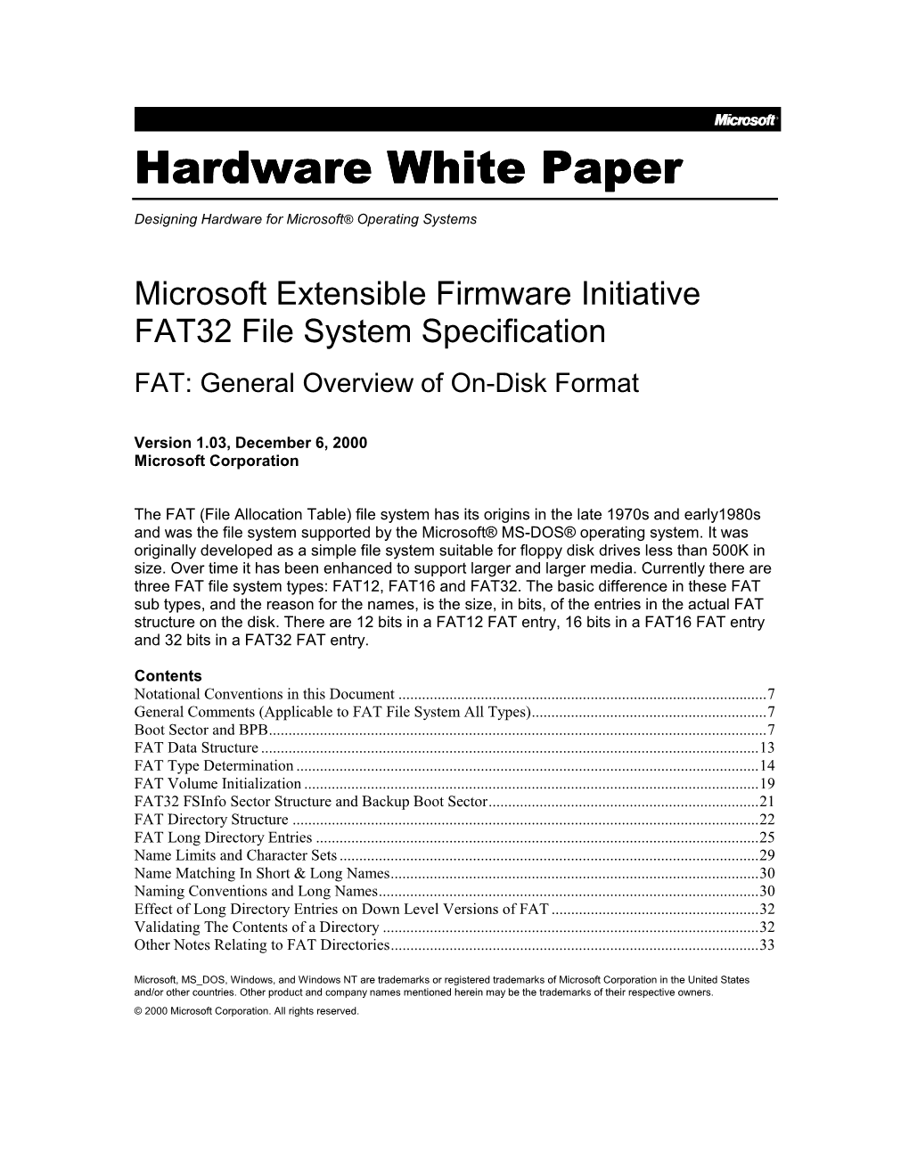 FAT: General Overview of On-Disk Format