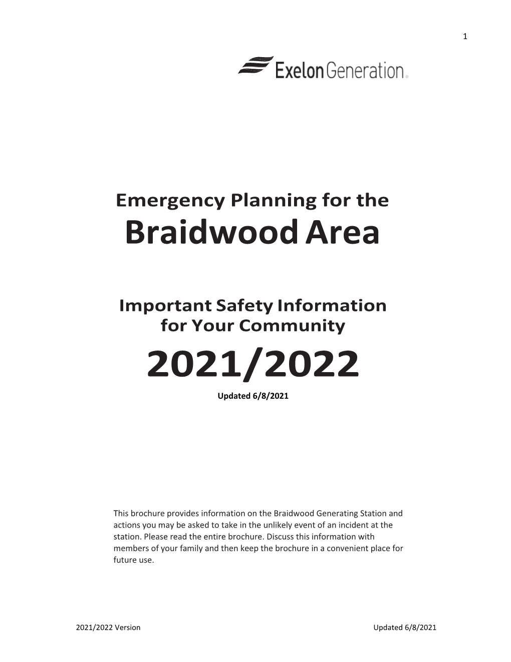 Emergency Planning for the Braidwood Area