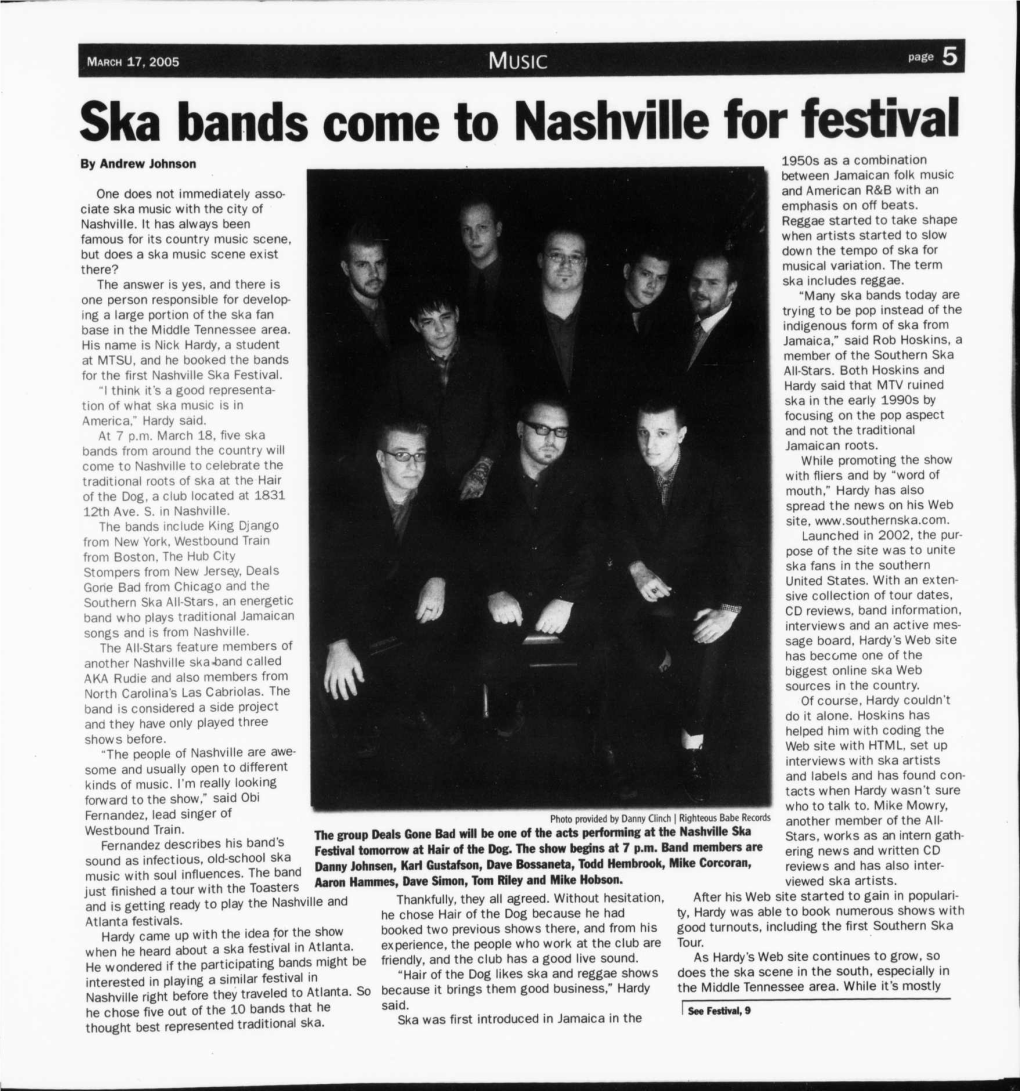 Ska Bands Come to Nashville for Festival