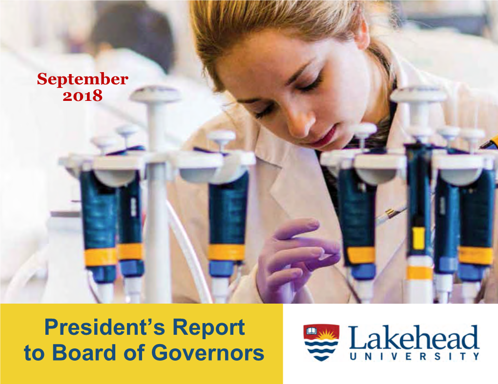 President's Report to Board of Governors