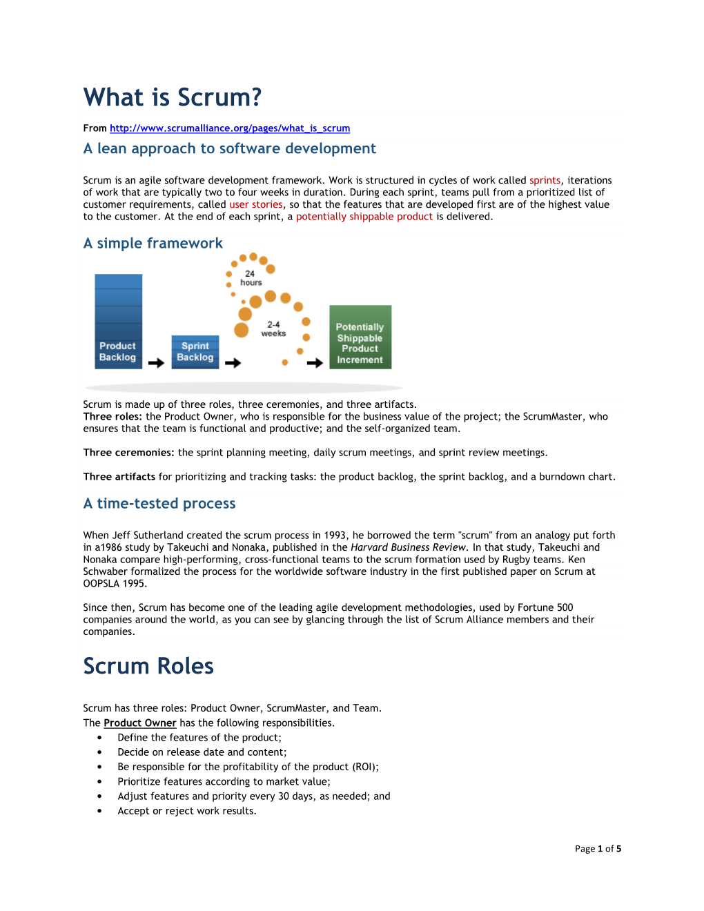 What Is Scrum? from a Lean Approach to Software Development