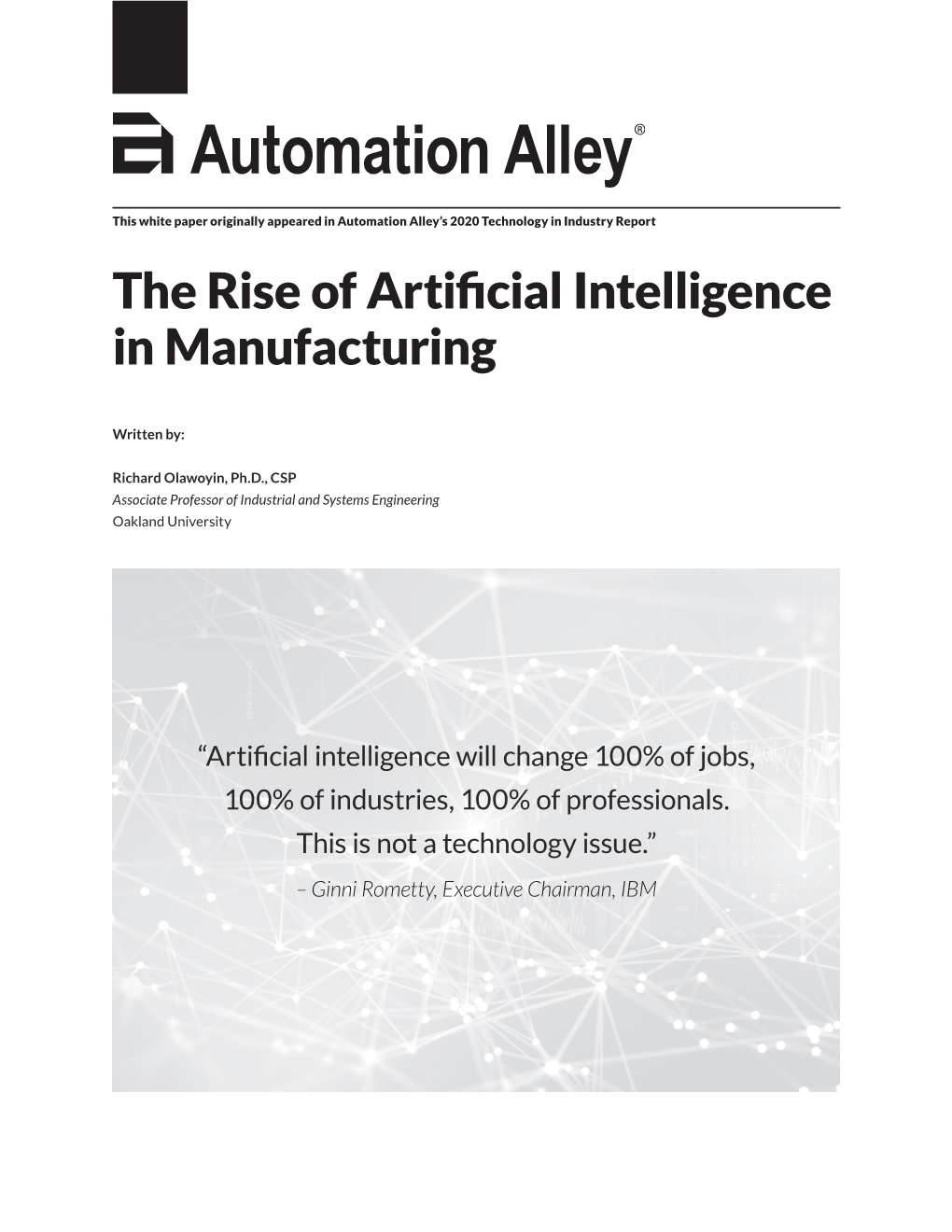 The Rise of Artificial Intelligence in Manufacturing