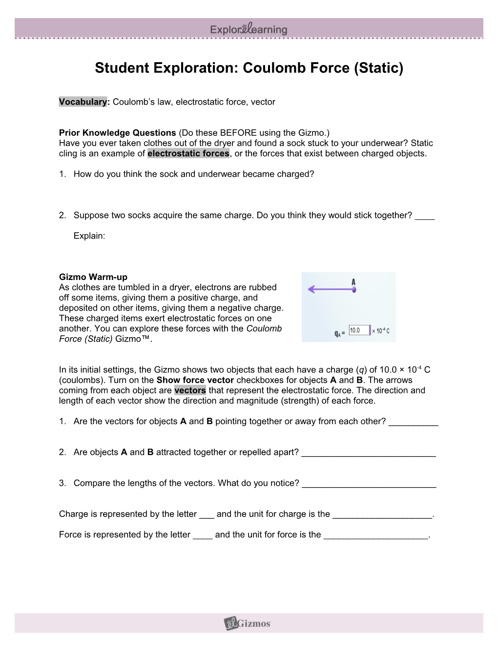 Student Exploration Sheet: Growing Plants s9