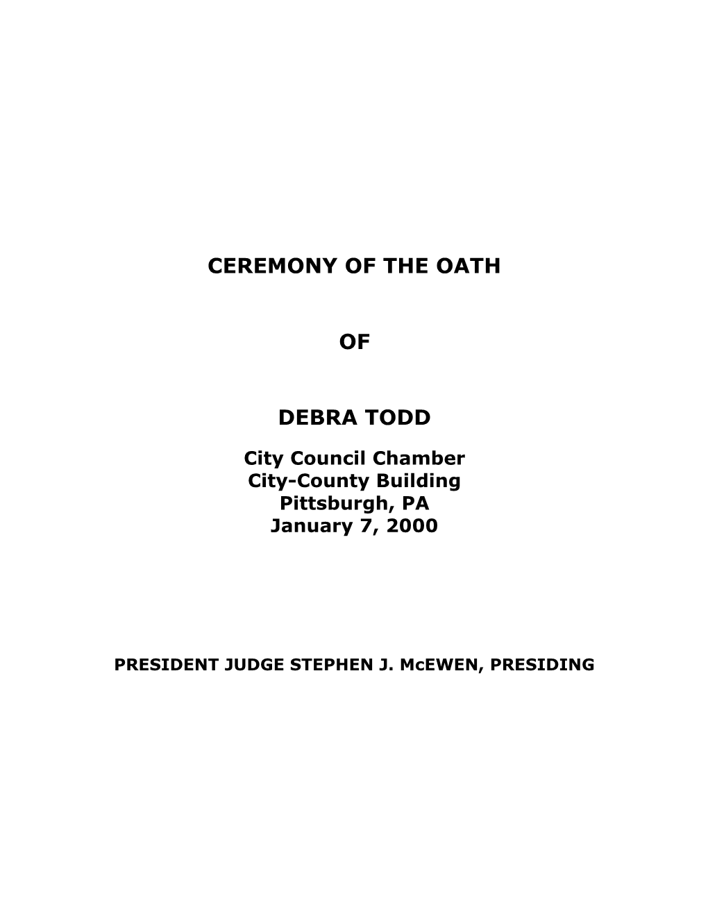 Ceremony of the Oath