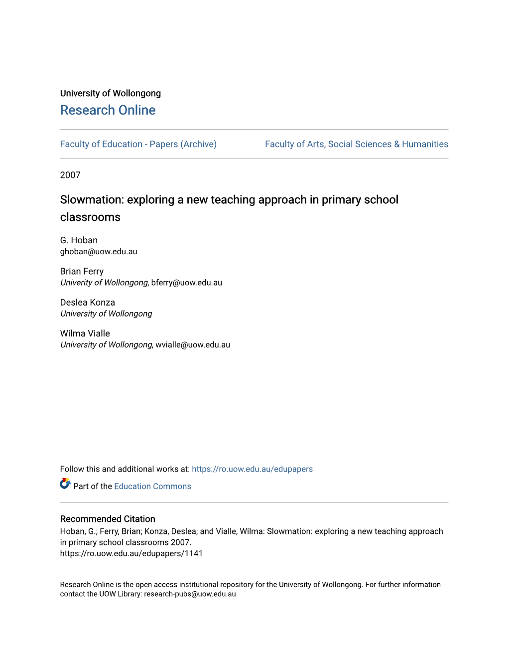 Slowmation: Exploring a New Teaching Approach in Primary School Classrooms