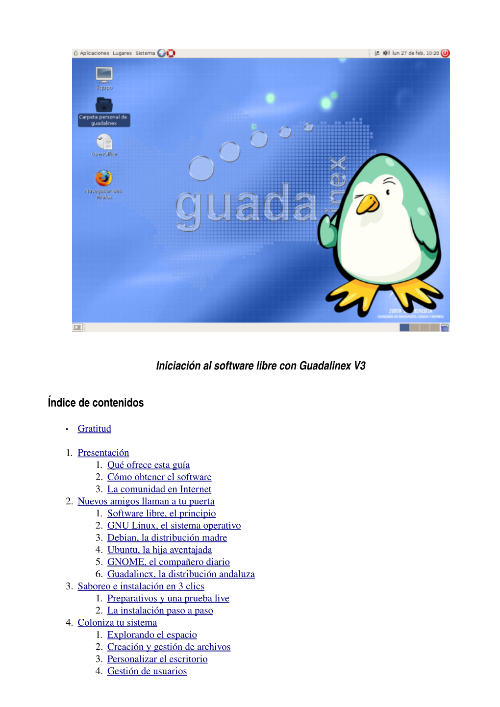 Iniciación Al Software Libre Con Guadalinex V3