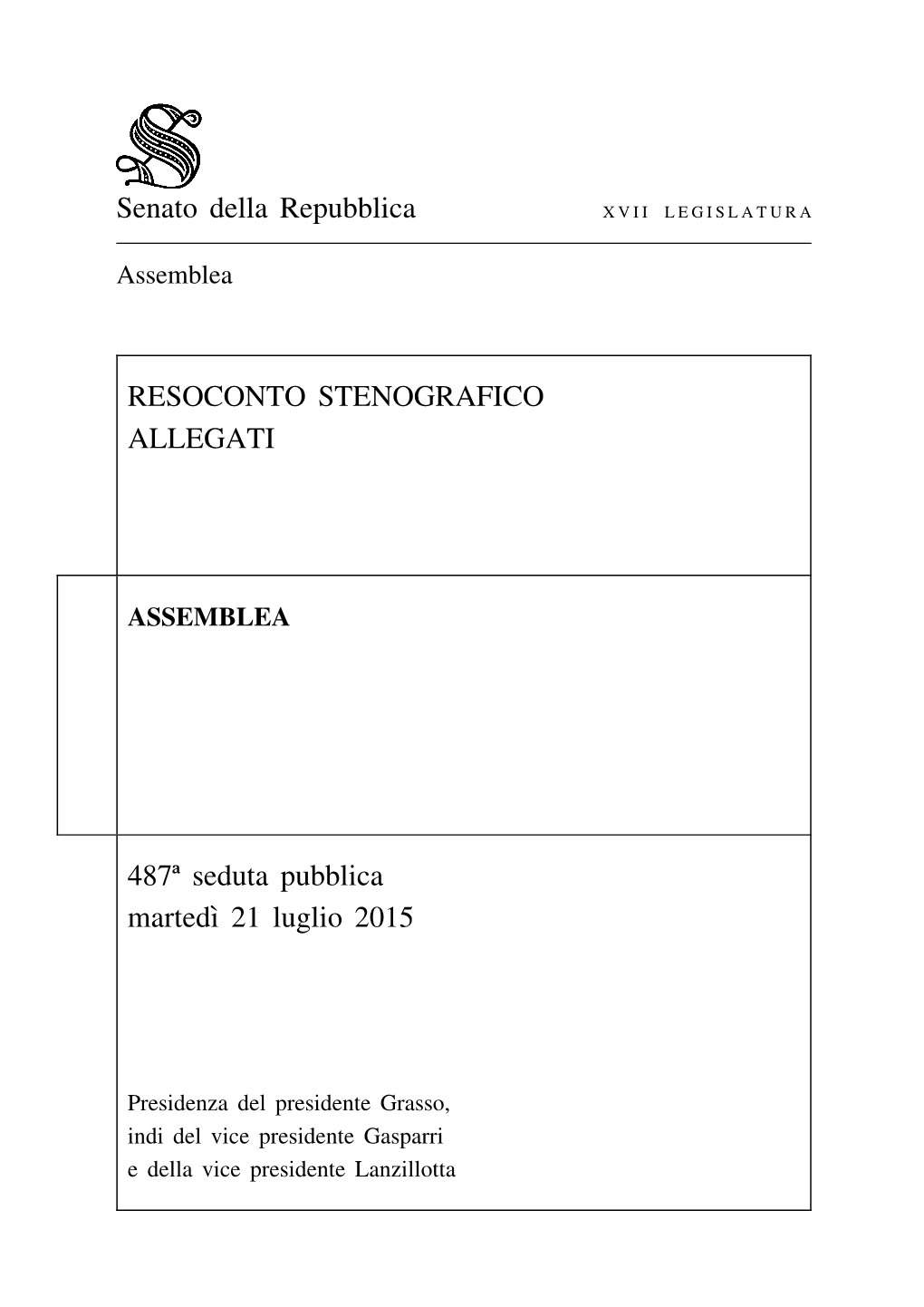 Senato Della Repubblica RESOCONTO STENOGRAFICO