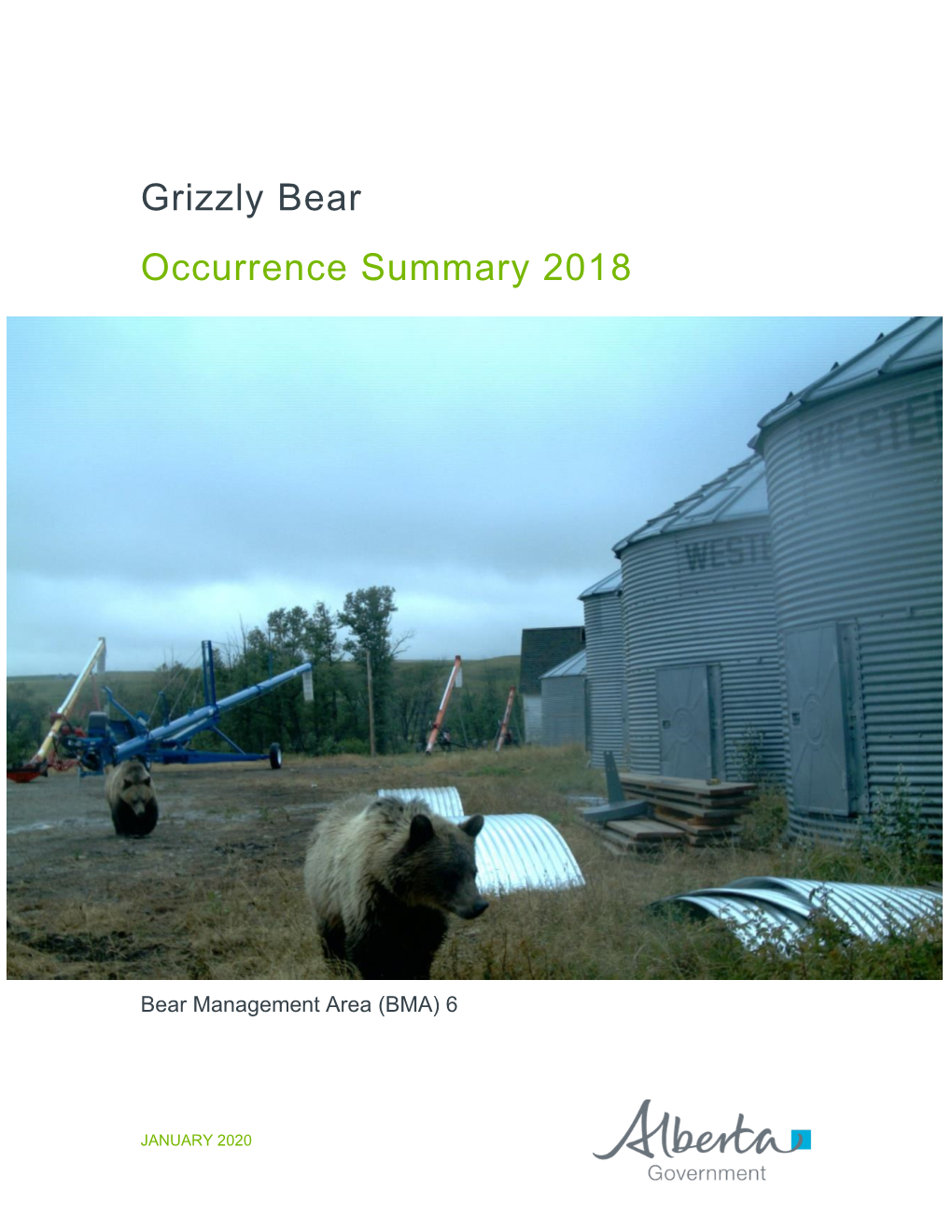 Grizzly Bear Occurrence Summary 2018