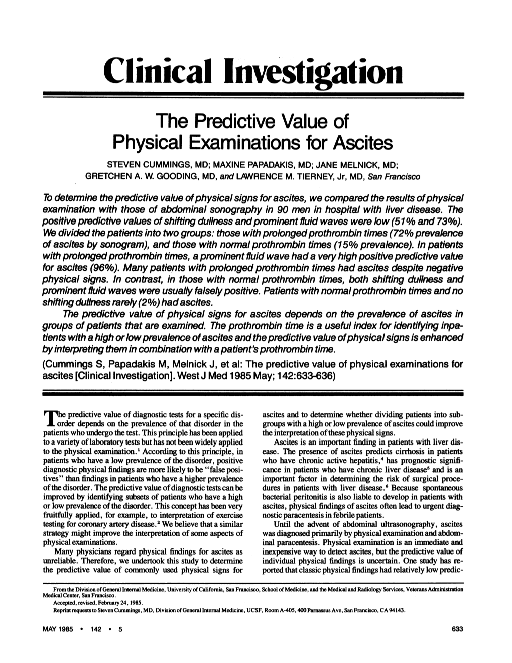 Clinical Ivestigation
