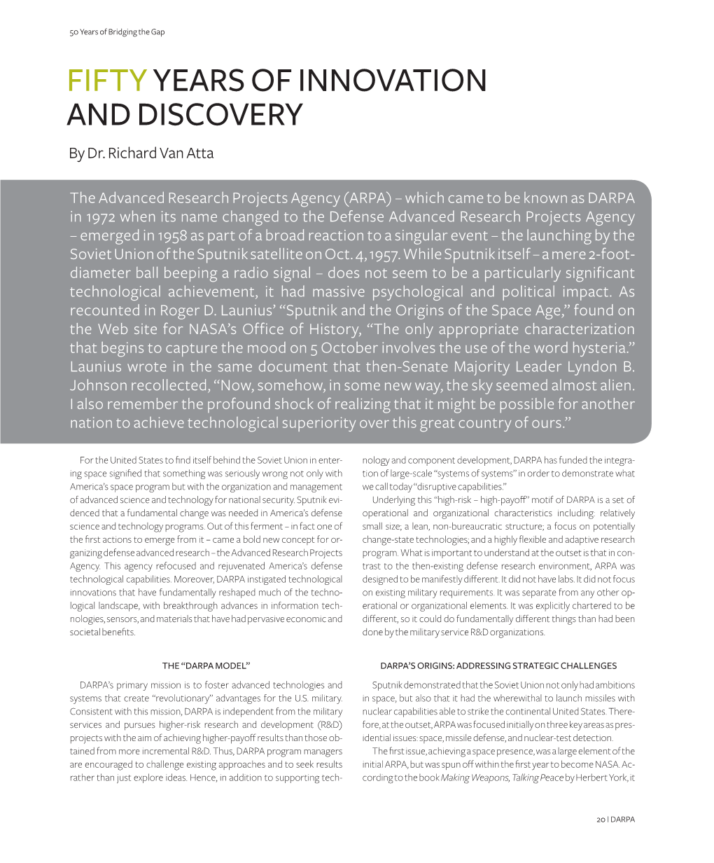 Fiftyyears of Innovation and Discovery