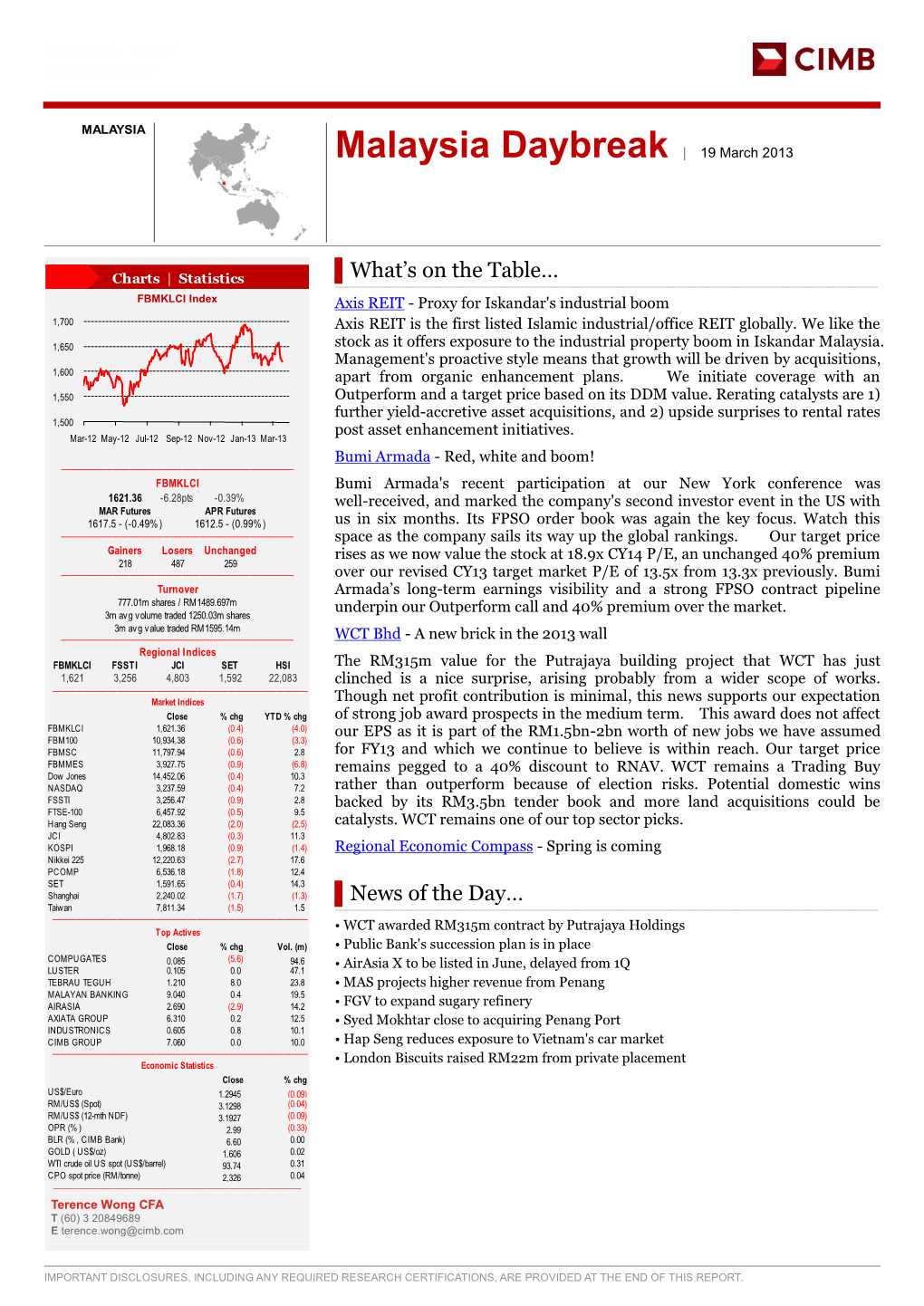 Malaysia Daybreak | 19 March 2013